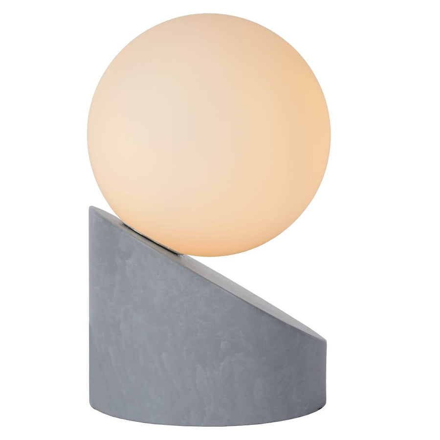 Lampe à poser LEN grise et opale, verre