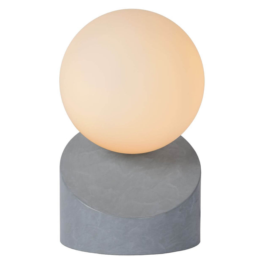 Lampe à poser LEN grise et opale, verre