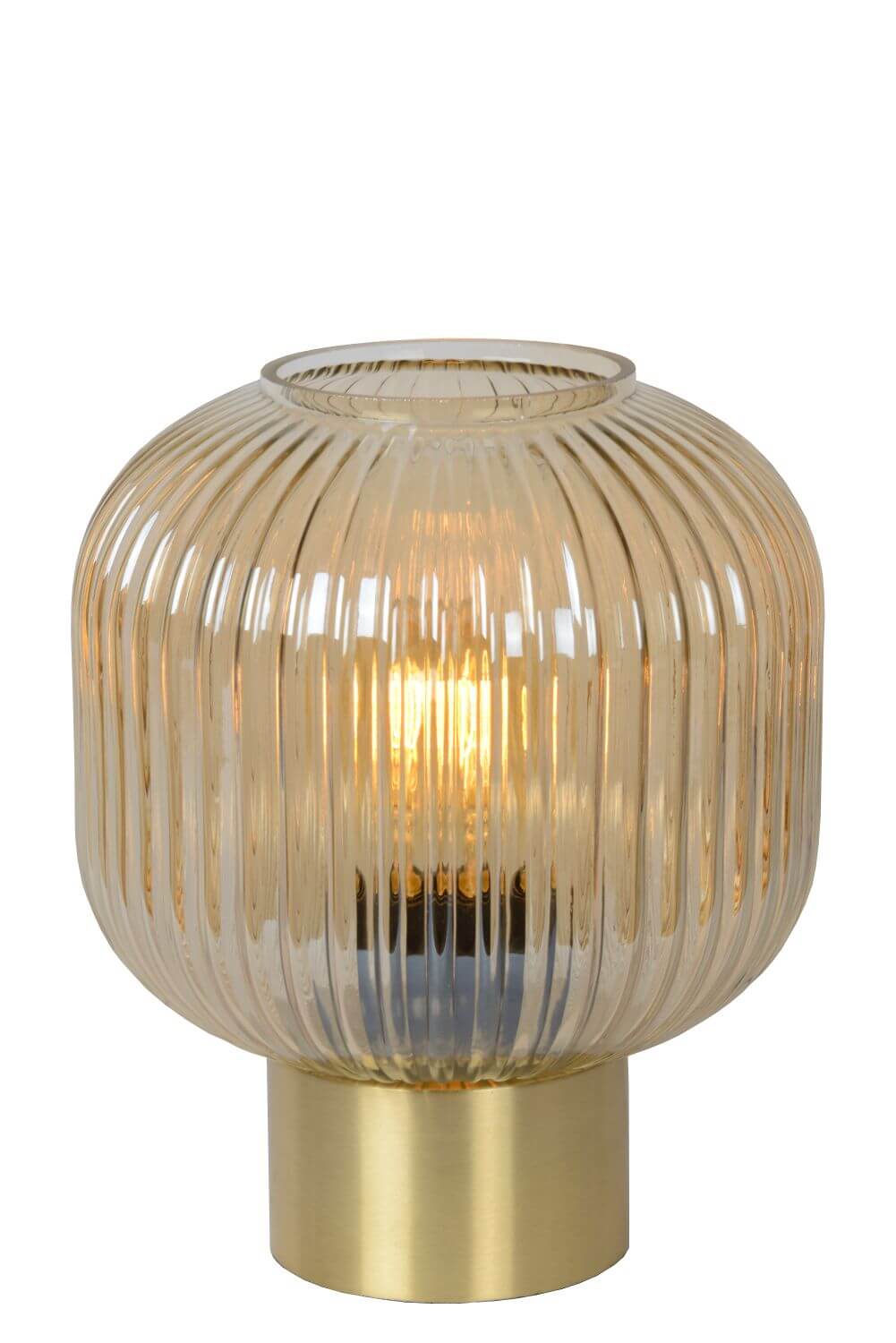 Lampe à poser Maloto ambrée et dorée mat, verre