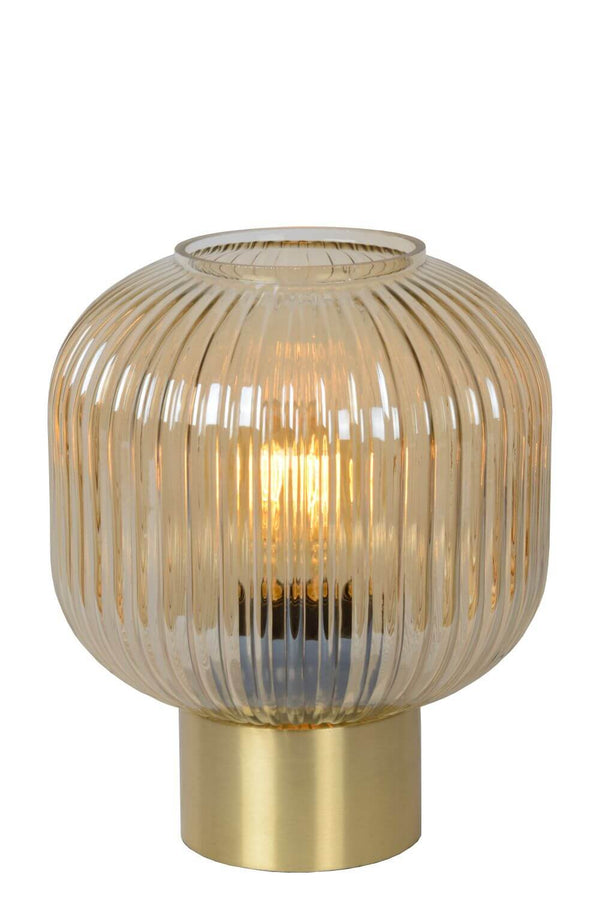 Lampe à poser Maloto ambrée et dorée mat, verre