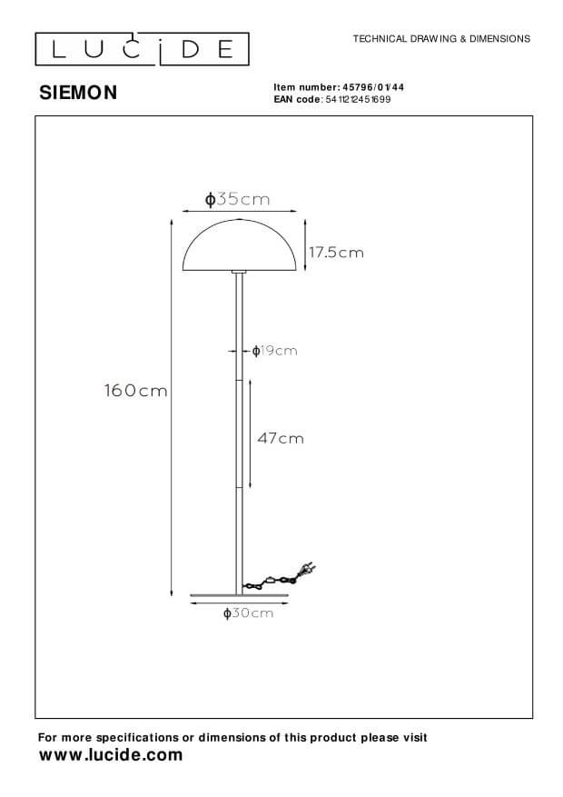 Lampadaire Siemon jaune