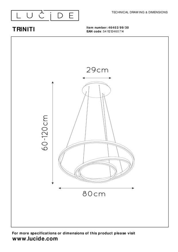 Suspension Triniti noire et blanche