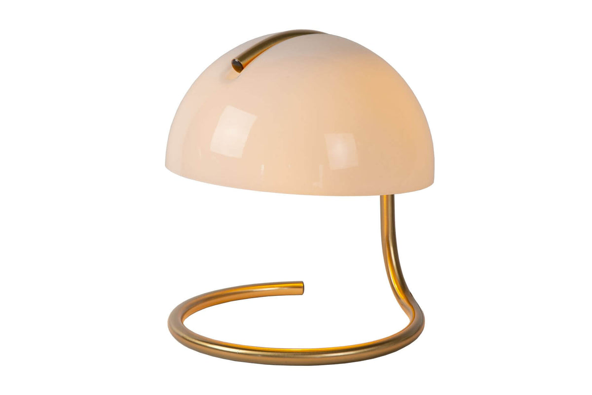 Lampe à poser Cato blanche et dorée mat, verre
