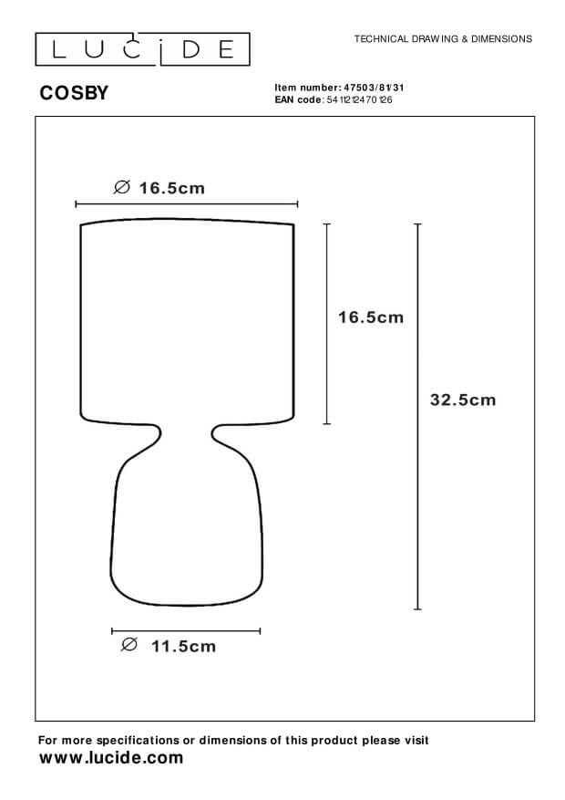 Lampe à poser Cosby blanche et taupe, coton