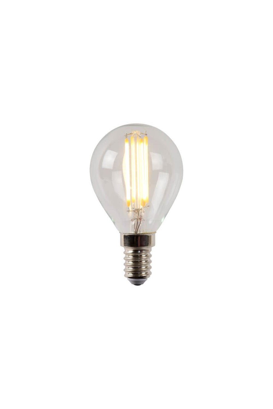 Ampoule LED E14 sphérique à filament transparente, 4 W | Lucide