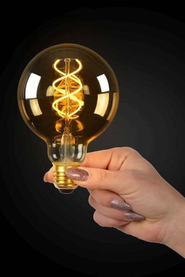 Ampoule LED E27 globe à filament ambrée, 5 W | Lucide (49032/05/62)