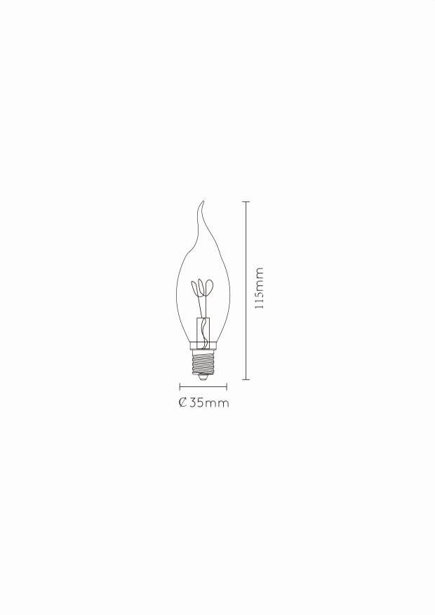 Ampoule LED E14 à filament ambrée, 3 W | Lucide