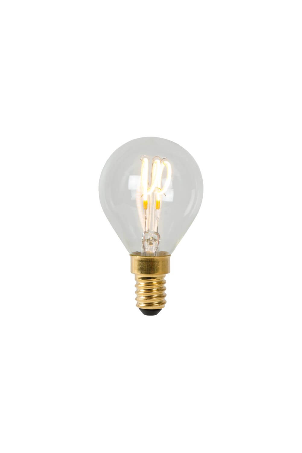 Ampoule LED E14 sphérique à filament transparente, 3 W | Lucide