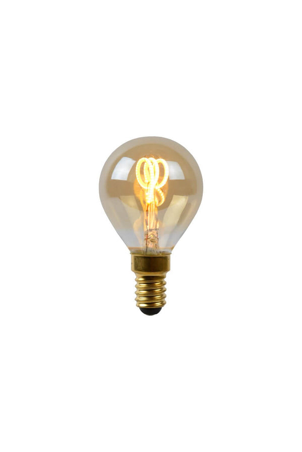 Ampoule LED E14 sphérique à filament ambrée, 3 W | Lucide