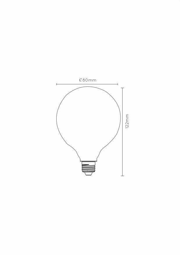 Ampoule LED E27 globe à filament opale, 5 W | Lucide