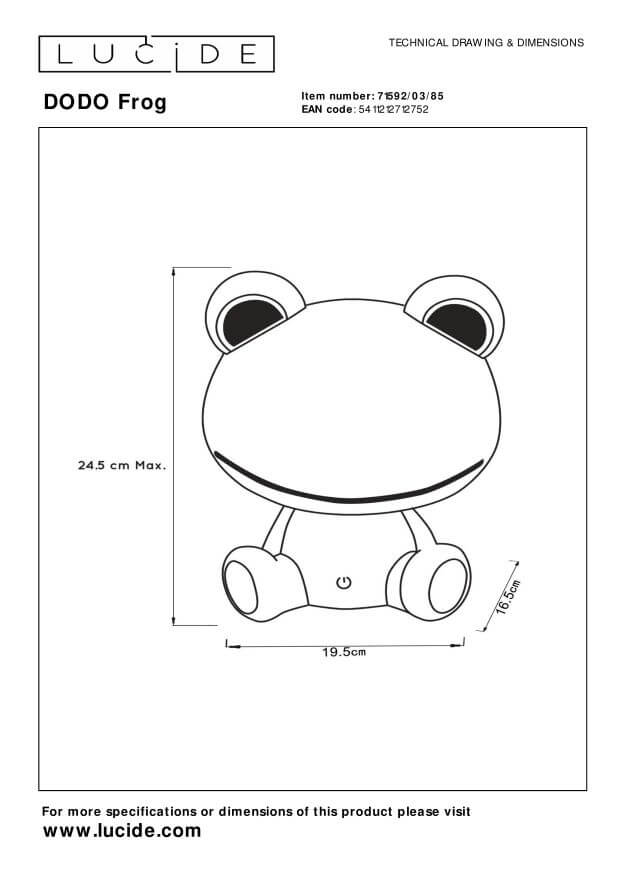 Lampe à poser Dodo Frog verte