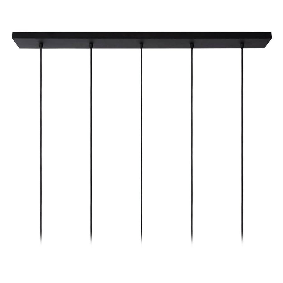 Suspension Lionel 5 lumières noire