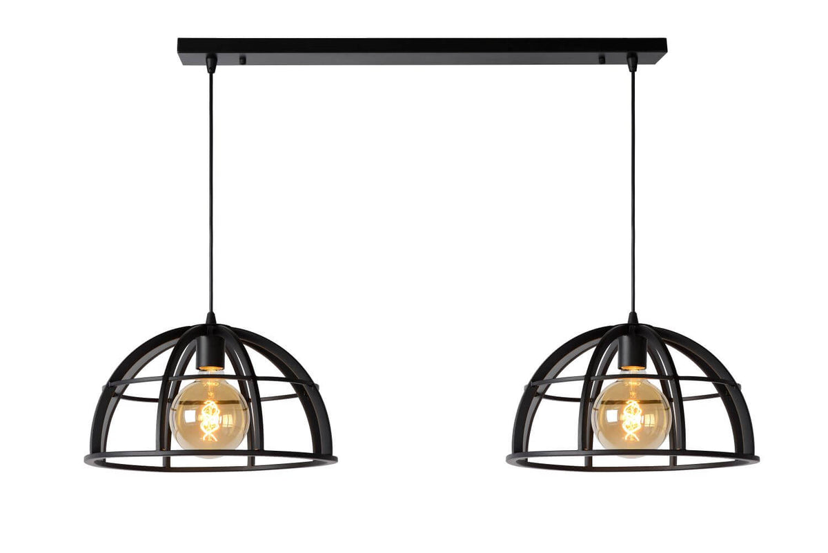 Suspension Dikra 2 lumières noire