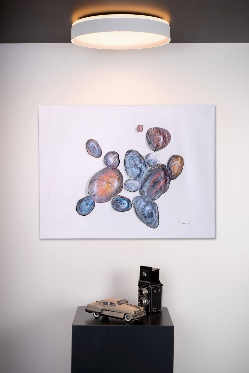 Plafonnier Nuria blanc, Ø 40 cm