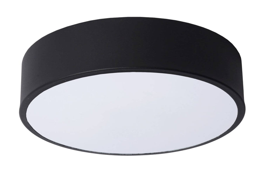 Plafonnier Unar noir et opale, Ø 20 cm