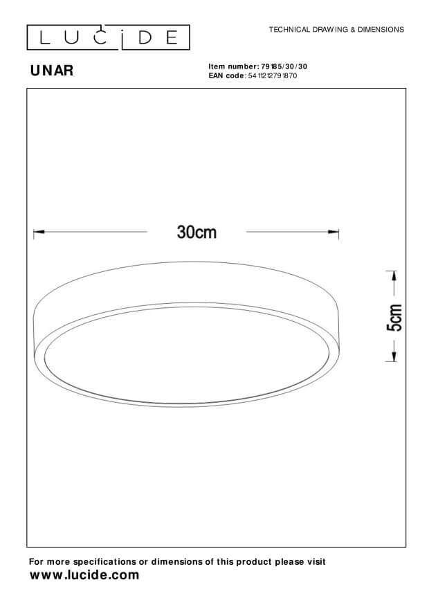 Plafonnier Unar noir et opale, Ø 30 cm
