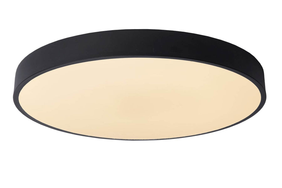 Plafonnier Unar noir et opale, Ø 50 cm