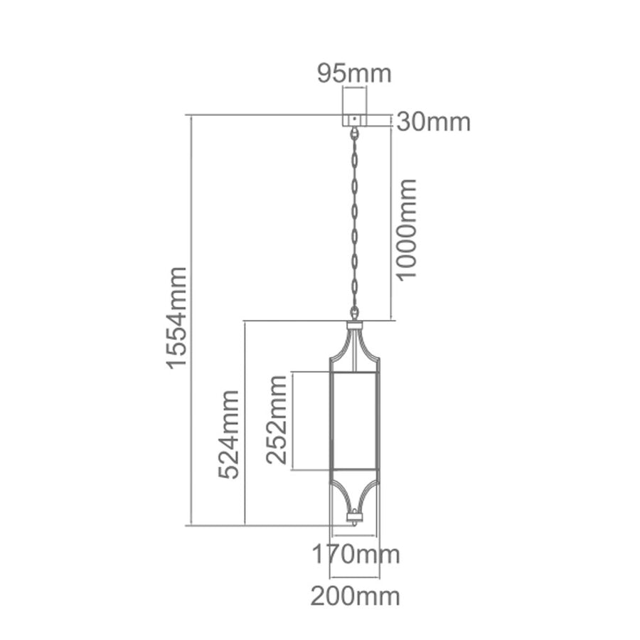 Suspension Lunga, abat-jour tissu