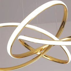 Modernistischer Art-Déco-Kronleuchter YALO - Spiraldesign, verchromtes Gold, LED