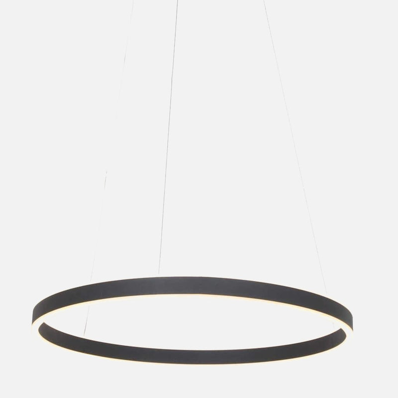Lustre rond noir LED à variateur, salon et salle à manger | Ringlux Noir