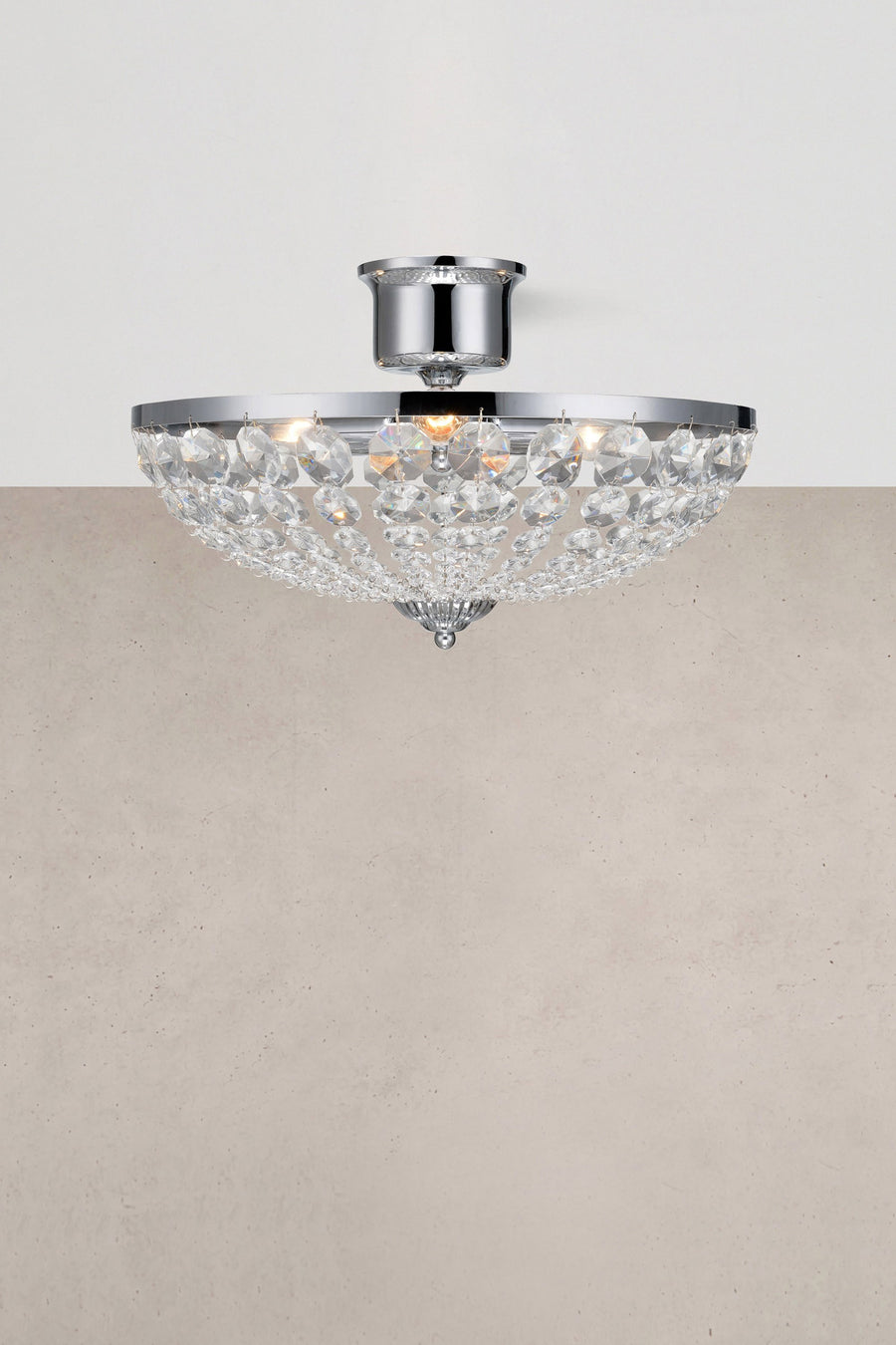 Plafonnier Gränsö 3 lumières chromé et cristal
