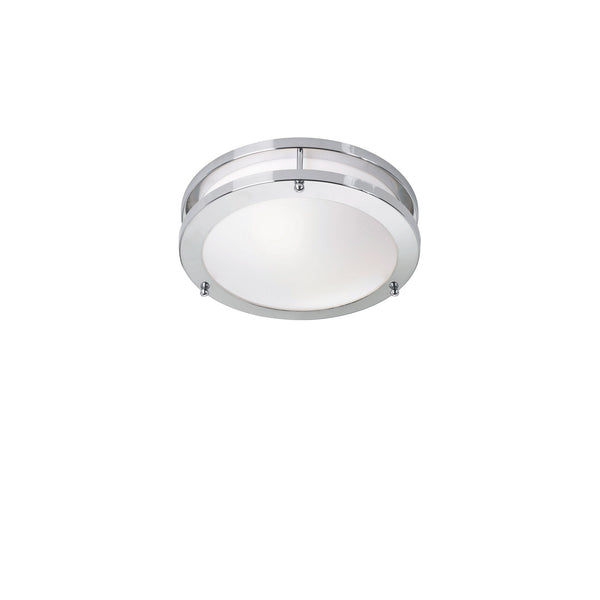 Plafonnier de salle de bain Täby LED chromé et blanc