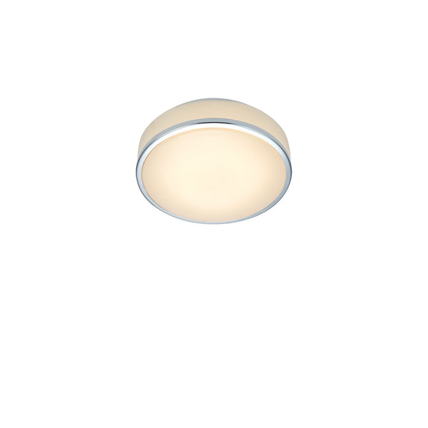 Plafonnier de salle de bain Global LED blanc et chromé