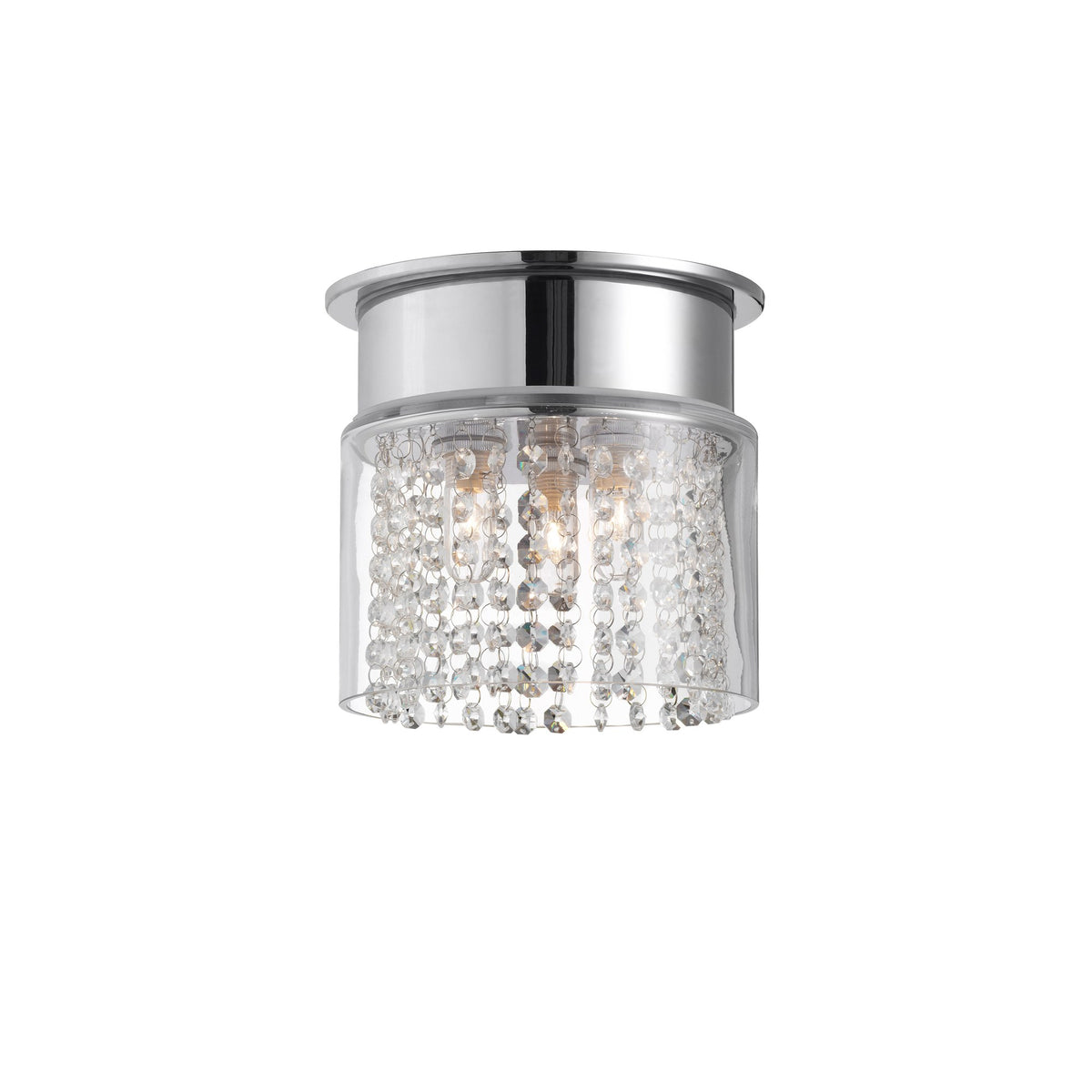 Plafonnier de salle de bain Lyse 3 lumières chromé et cristal