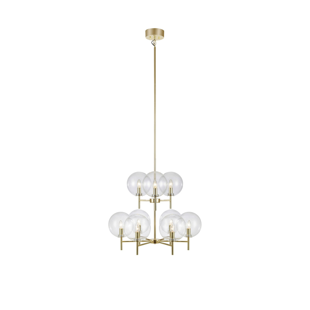 Lustre Crown 9 lumières en verre