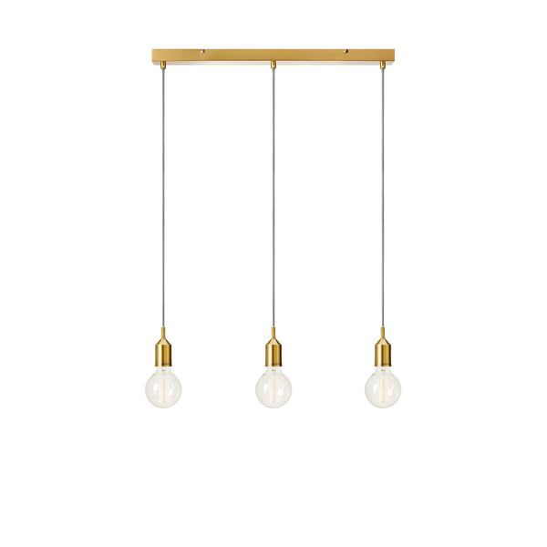 Suspension Bronx en ligne 3 lumières en bronze