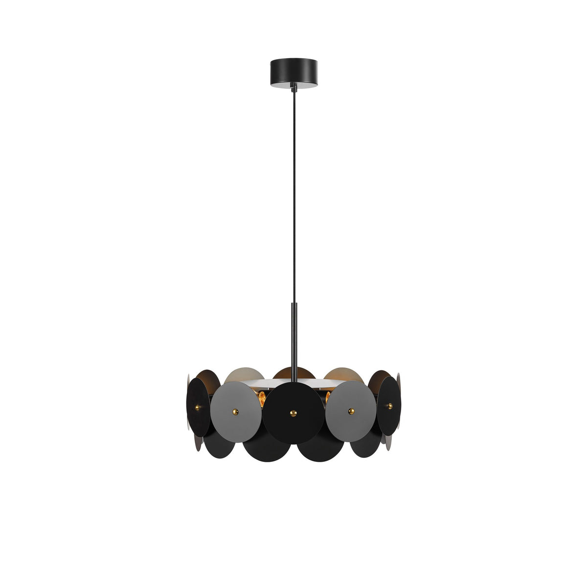 Suspension Vegas 3 lumières noire et laiton