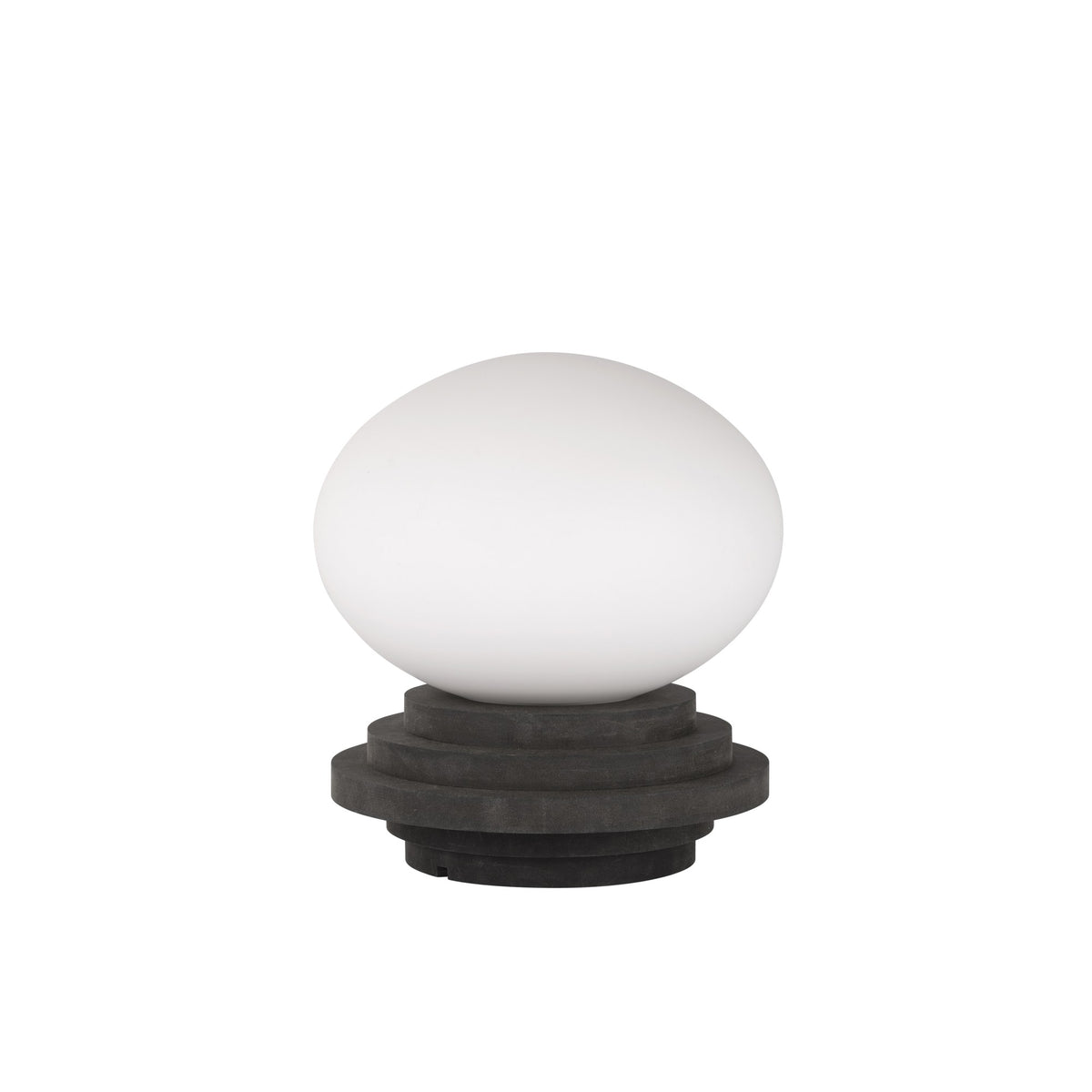 Lampe à poser Amfi en pin gris foncé et verre blanc