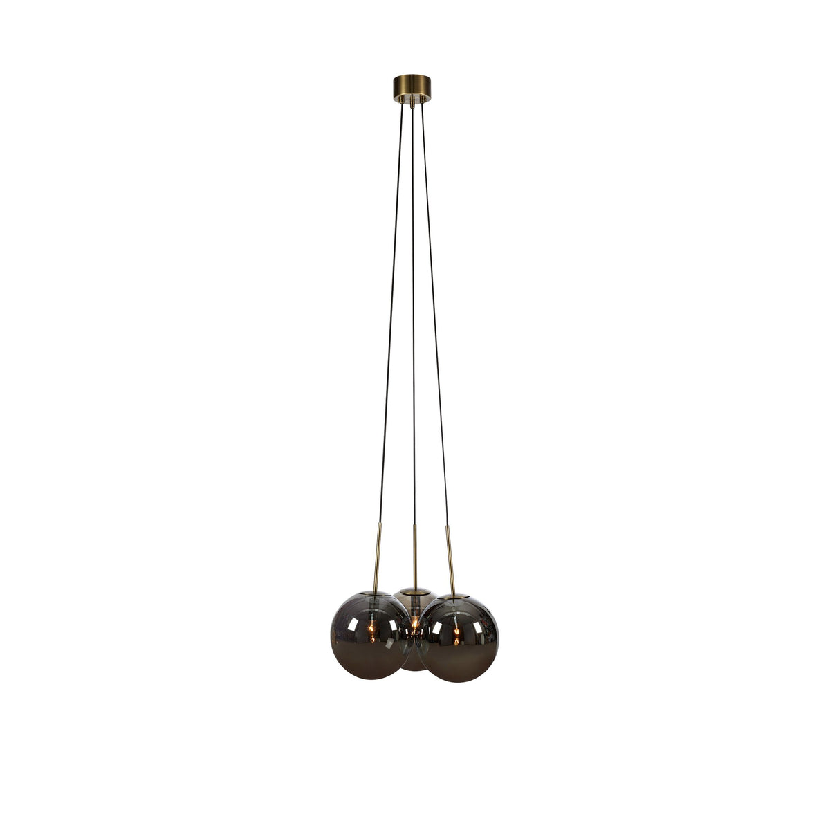 Suspension Dione sur platine ronde 3 lumières en verre