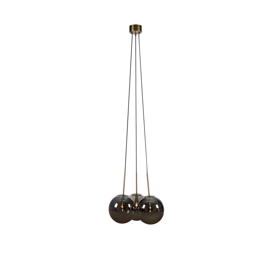 Suspension Dione sur platine ronde 3 lumières en verre
