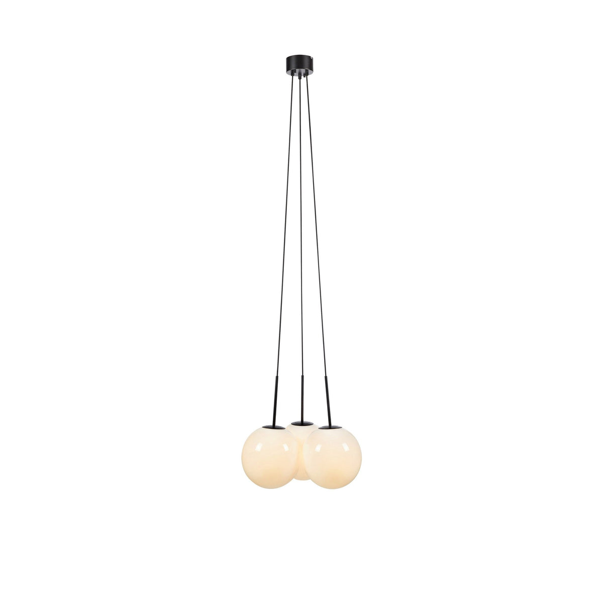 Suspension Dione sur platine ronde 3 lumières en verre