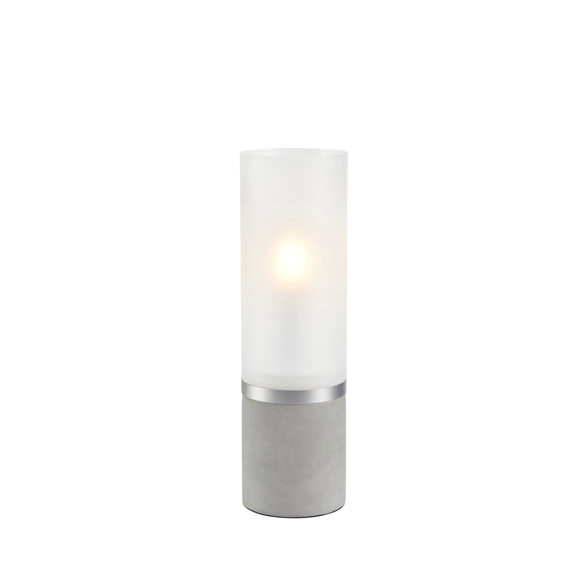 Lampe à poser Molo en béton gris et verre dépoli 30 cm