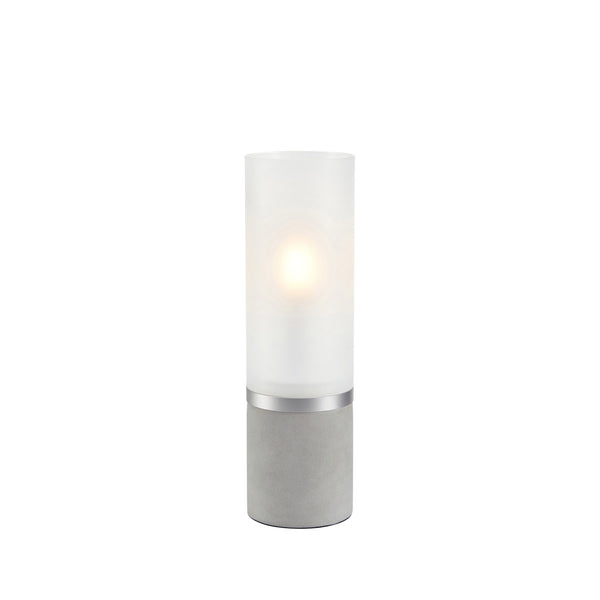 Lampe à poser Molo en béton gris et verre dépoli 30 cm