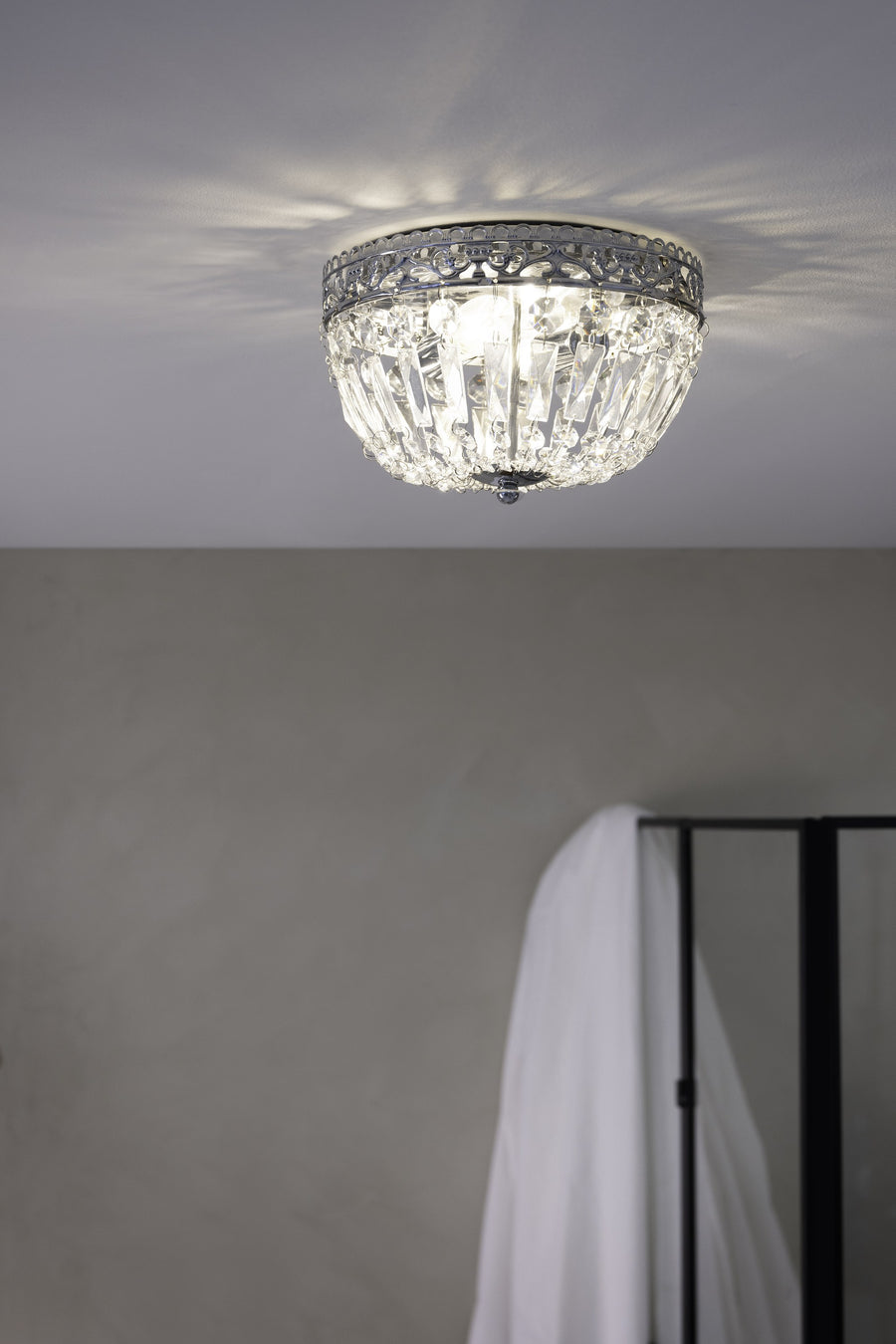 Plafonnier de salle de bain Etienne 2 lumières en cristal