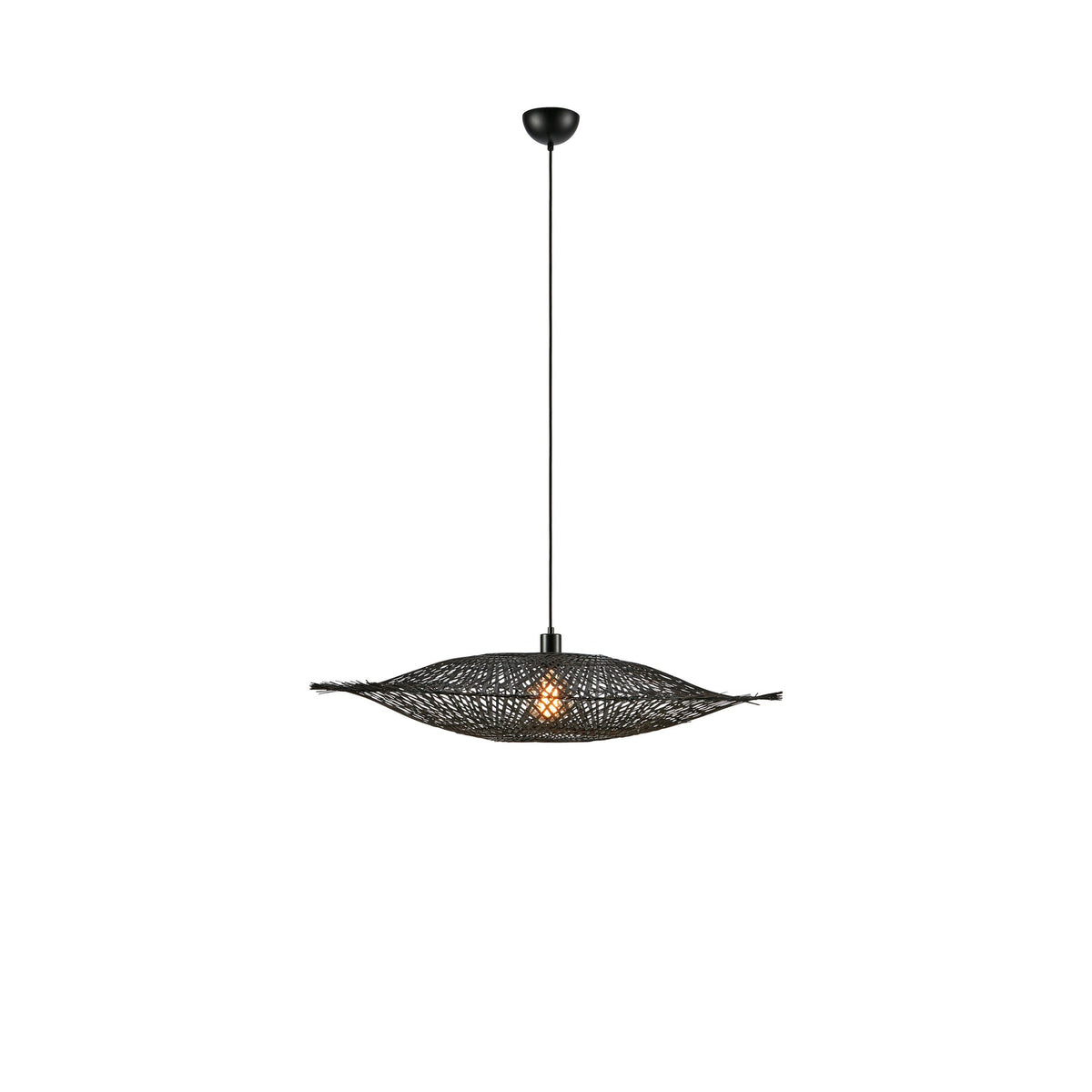 Suspension Kumo en bambou noir mat 92 cm