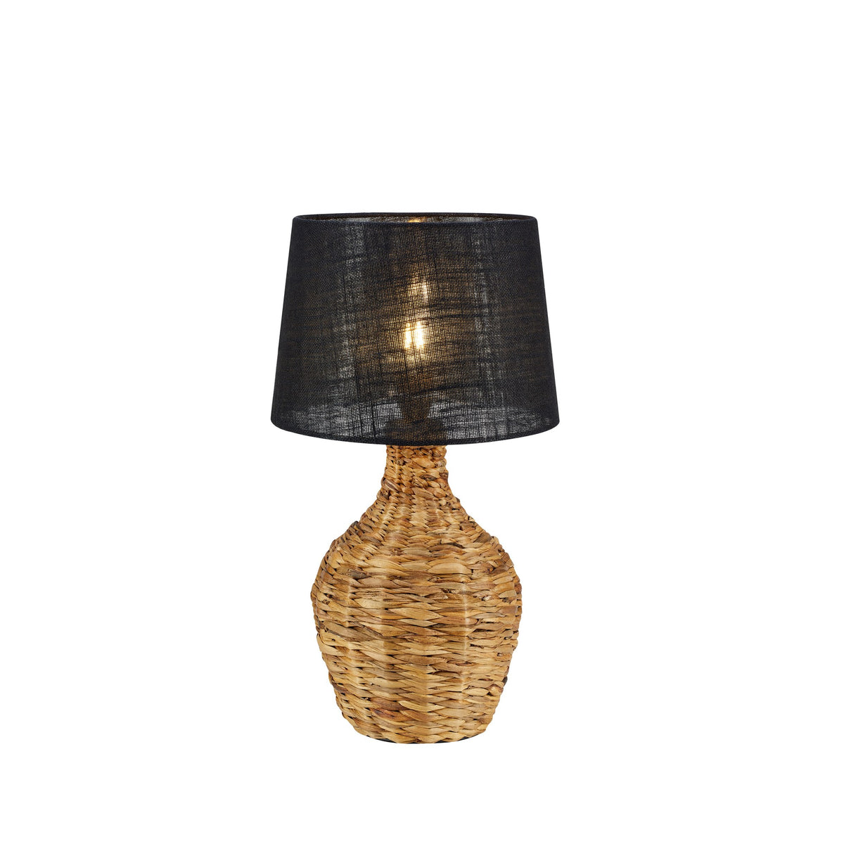 Lampe à poser Paglia en rotin, abat-jour en jute