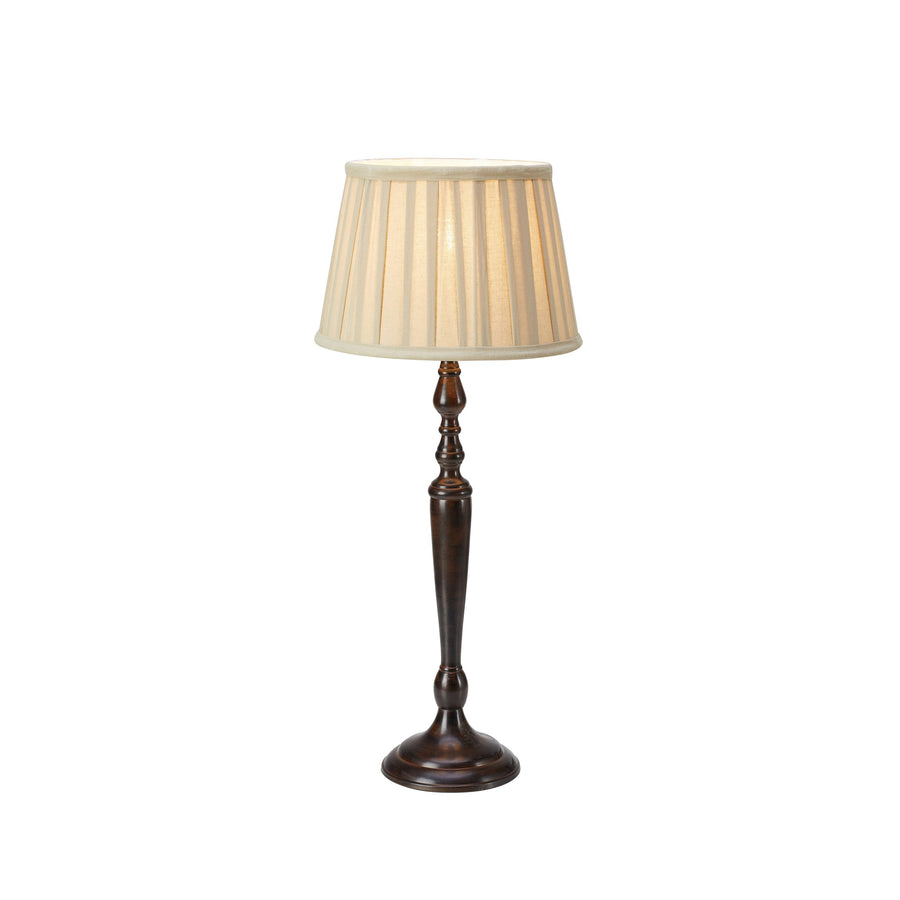 Lampe à poser Chocolat beige et marron foncé, abat-jour en coton