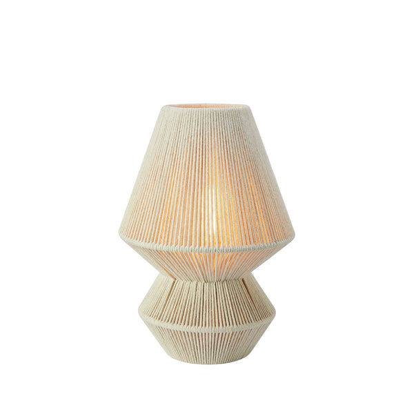 Lampe à poser Razzo beige, abat-jour en coton