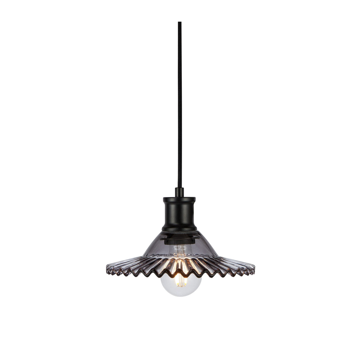 Suspension de fenêtre Novia noire et verre fumé