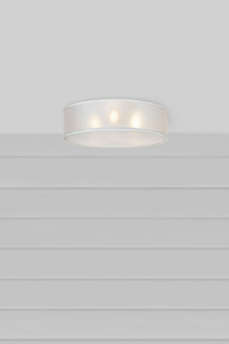 Plafonnier Haru 3 lumières en fibre de bananier blanche