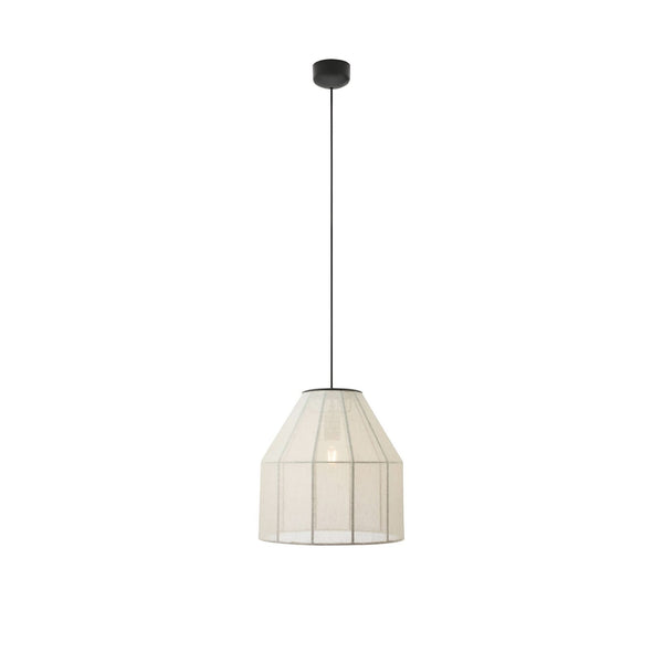 Suspension Aiko en lin beige et noir