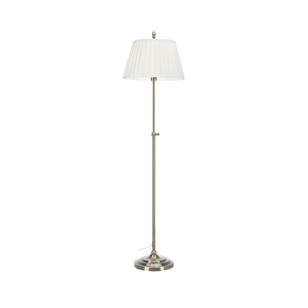 Lampadaire Oxford blanc cassé et laiton vieilli