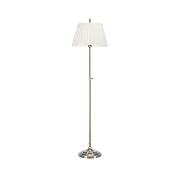 Lampadaire Oxford blanc cassé et laiton vieilli