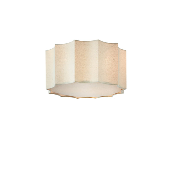Plafonnier Olea 2 lumières en lin beige 35 cm