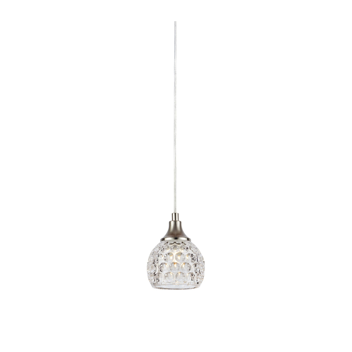 Suspension de fenêtre Clear en nickel satiné et verre transparent
