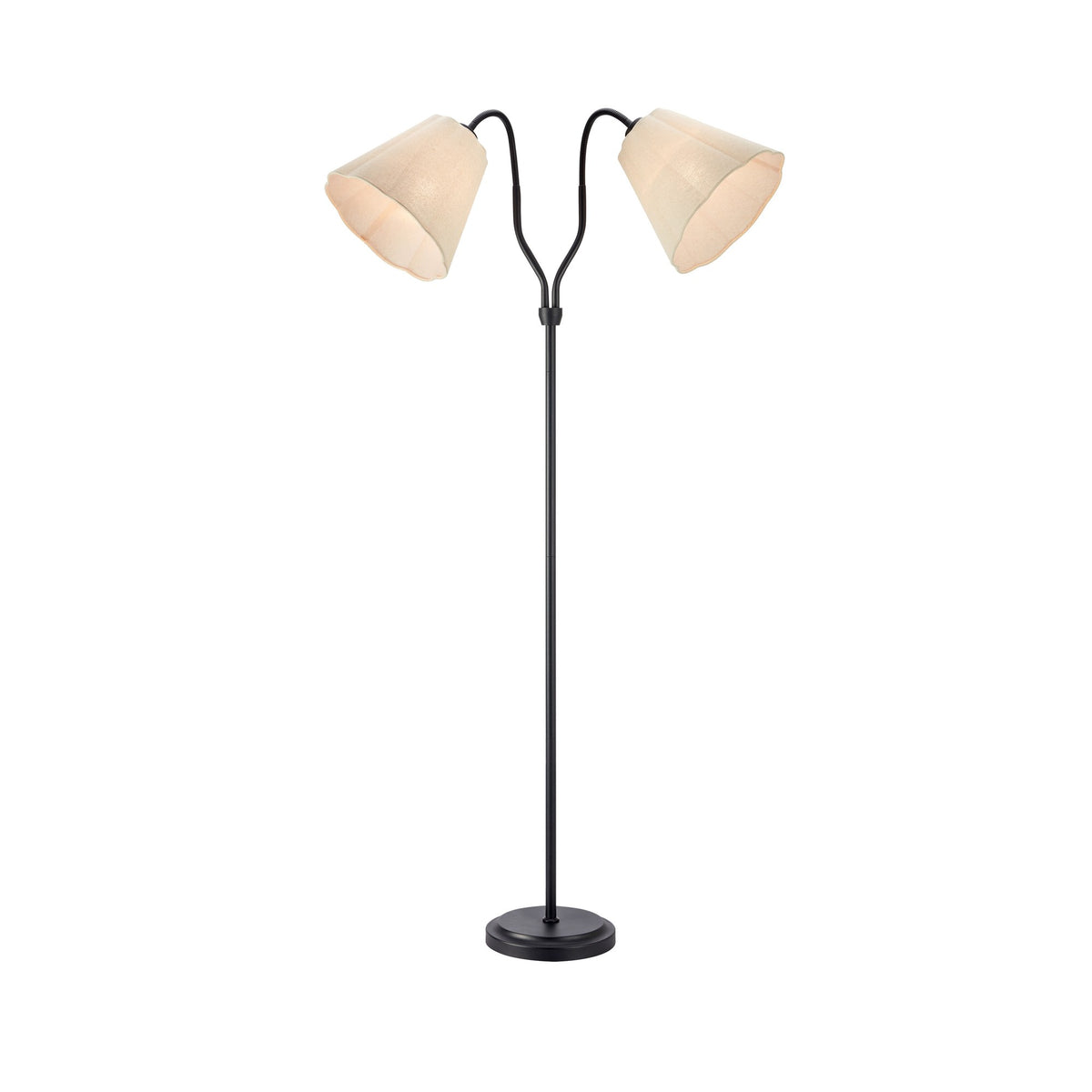 Lampadaire Veya 2 lumières avec abat-jour en lin